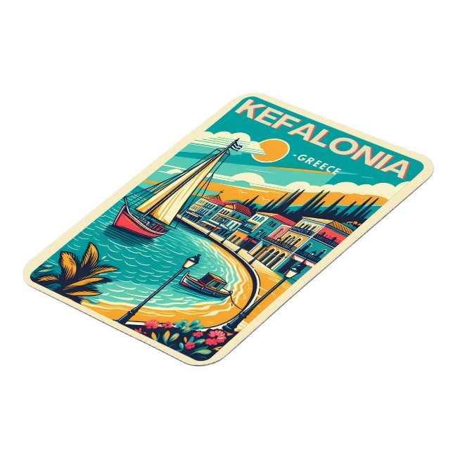 vintage kefalonia greece travel souvenirs magnet (Left Side)