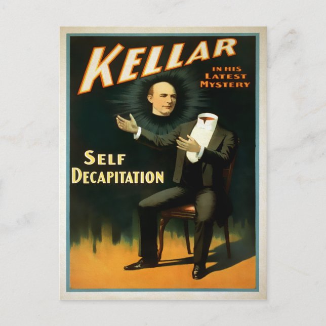 Vintage Kellar Magic Poster Postcard (Front)