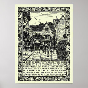 Vintage Kelmscott Manor by William Morris Poster