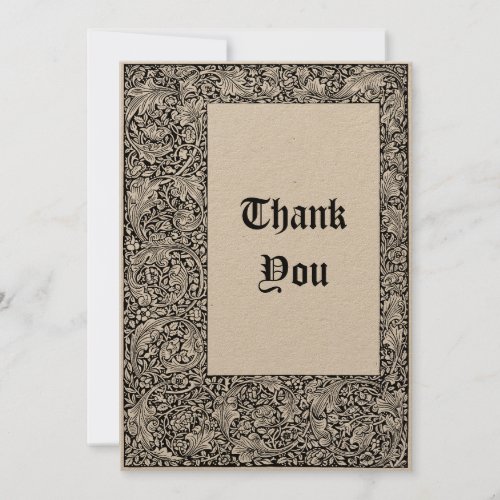 Vintage Kelmscott Press William Morris Beowulf Thank You Card