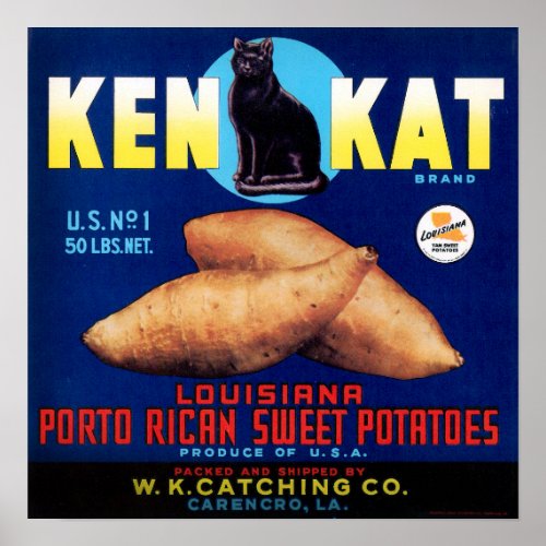 Vintage Ken Kat Porto Rican Sweet Potatoes Poster