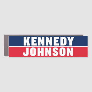 Vintage Kennedy Johnson 1960 Kennedy 1960 Bumper Car Magnet