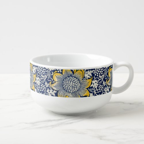Vintage Kennet Floral William Morris art Blue Soup Mug