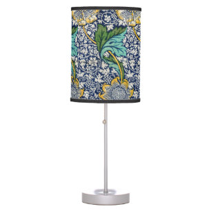 Vintage Kennet Floral William Morris art Blue Table Lamp
