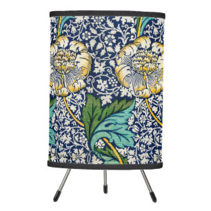 Vintage Kennet Floral William Morris art Blue Tripod Lamp