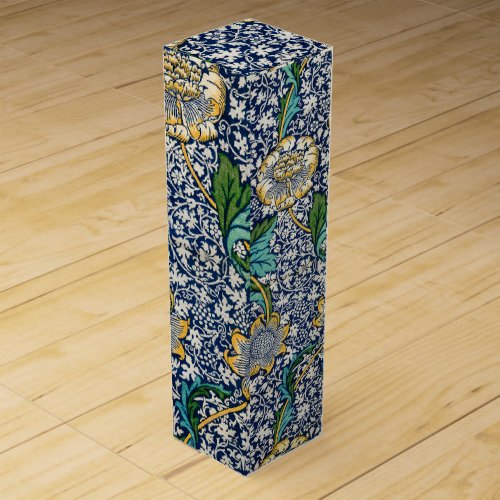 Vintage Kennet Floral William Morris art Blue Wine Box
