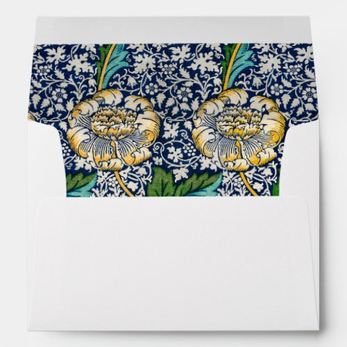 Vintage Kennet Floral William Morris Blue Blank Envelope
