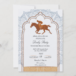Vintage Kentucky Derby Party Invitation Horse Raci