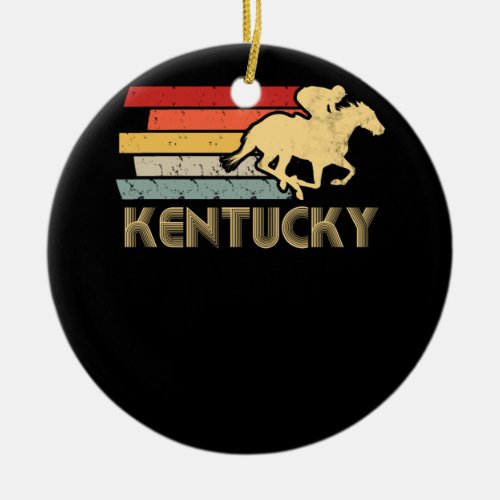 Vintage Kentucky Retro Horse Racing Derby Ceramic Ornament