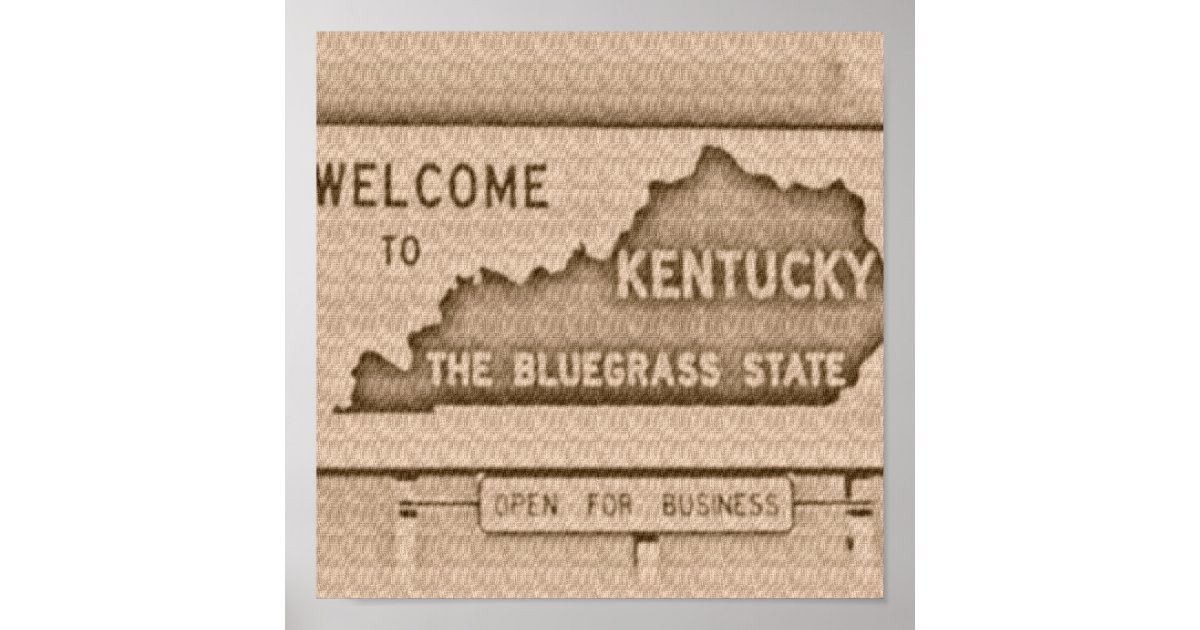 Vintage Kentucky Road Sign Wall hanging Poster | Zazzle