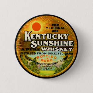 Vintage Kentucky Whiskey Label Pinback Button