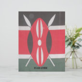 Vintage Kenya Flag Art Print (Standing Front)