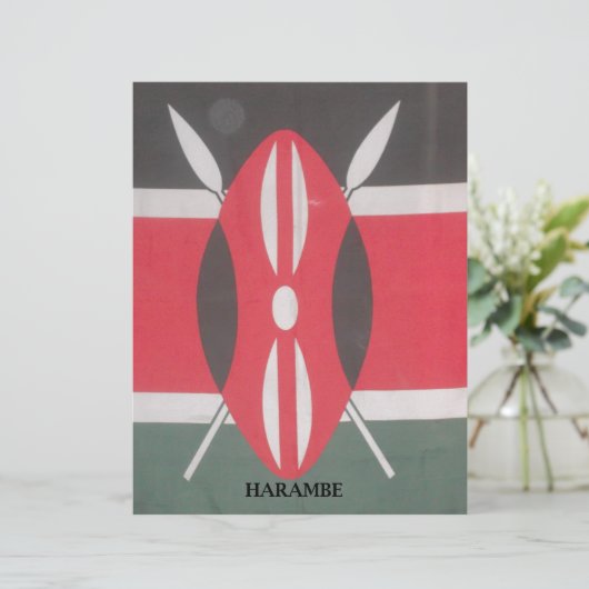 Vintage Kenya Flag Art Print (Standing Front)