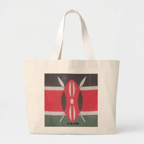 Vintage Kenya flag HakunaMatata Customize Product Large Tote Bag