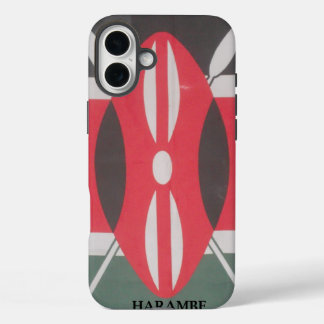Vintage Kenya Flag Harambe Design iPhone 16 Plus Case
