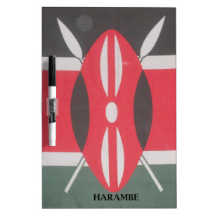 Vintage Kenya Flag Harambe Design Dry Erase Board