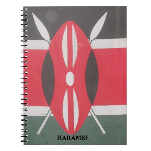 Vintage Kenya Flag Harambe Design Notebook (Front)