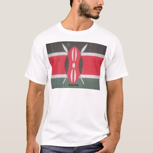 Vintage Kenya Flag Harambe Design T-Shirt (Front)