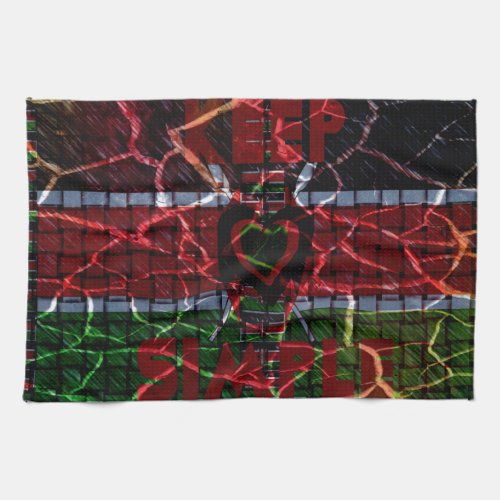 Vintage Kenya National Flag Colors Kitchen Towel