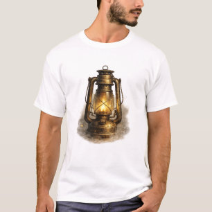 Vintage Kerosene Lantern Glowing Oil Lamp T-Shirt