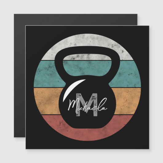 Vintage kettlebell custom monogram name initial (Front/Back)