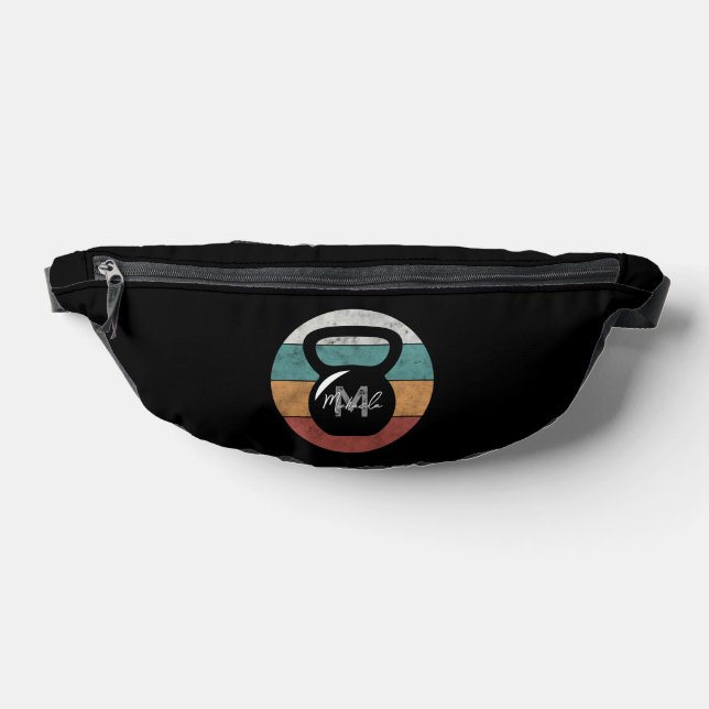 Vintage kettlebell custom monogram name initial fanny pack (Lay Down)