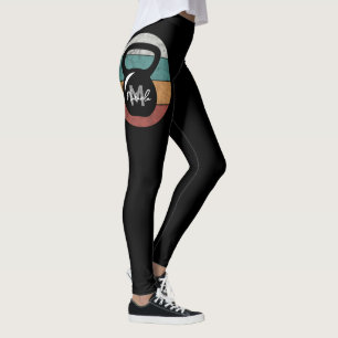 Vintage kettlebell custom monogram name initial leggings