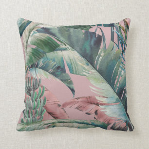 Vintage Key Largo Banana Palm Throw Pillow