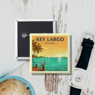 Vintage Key Largo Florida Button