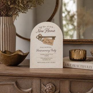 Vintage Key New Home Invitation