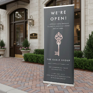 Vintage Key Real Estate Business Reopening Retractable Banner