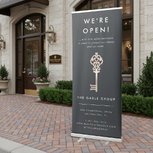 Vintage Key Real Estate Business Reopening Retractable Banner