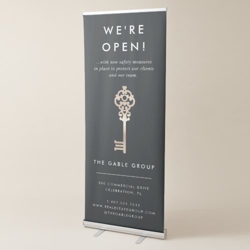 Vintage Key  Real Estate Business Reopening Retractable Banner