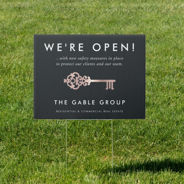 Vintage Key | Real Estate Business Reopening Sign (Insitu)