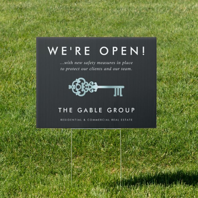 Vintage Key | Real Estate Business Reopening Sign (Insitu)
