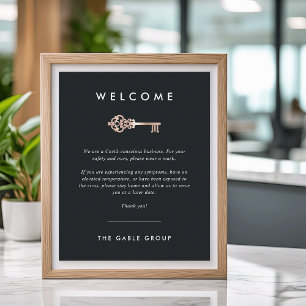 Vintage Key Real Estate Covid Safety Poster