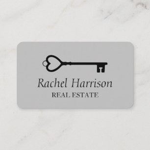 Vintage Key Real Estate Interior Designer Appraise Business Card