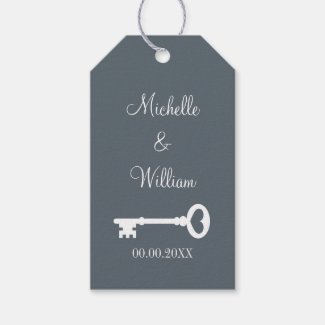 Vintage key to my heart wedding favor gift tags
