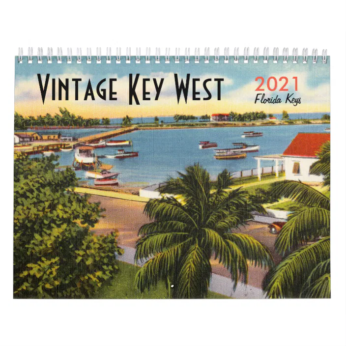 Key West Calendar 2022 Vintage Key West Florida 2021 Calendar | Zazzle.com