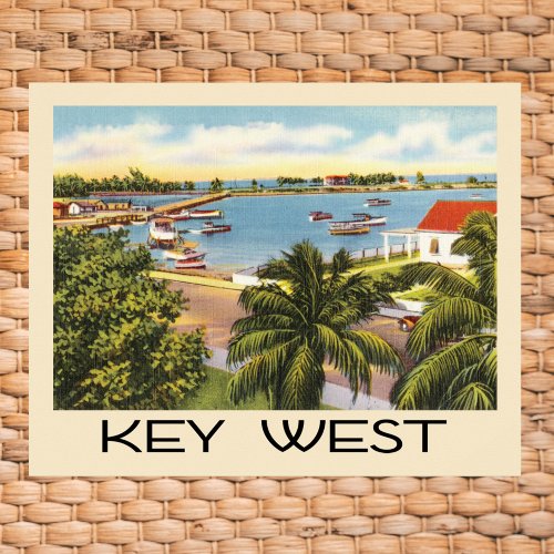 Vintage Key West Florida Harbor Poster