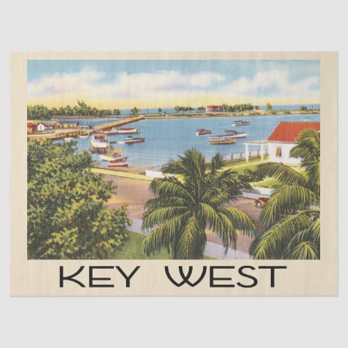 Vintage Key West Florida Harbor Tissue Paper