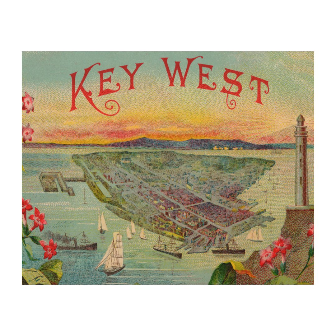 Vintage Key West Florida Illustration Wood Wall Art Zazzle