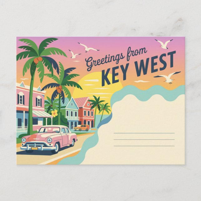 Vintage Key West Postcard | Greetings from (Front)