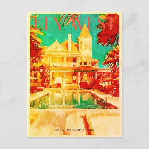Vintage Key West Travel  Postcard