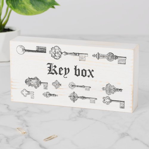 Vintage Key Wood Box Sign