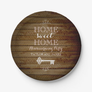 Vintage Key Wood Look Housewarming Paper Plates