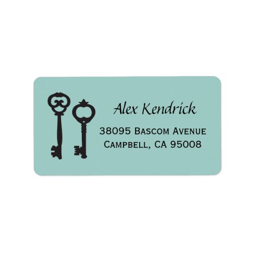 Vintage Keys Labels _ Mint Blue