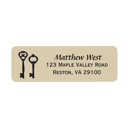 Vintage Keys New Home Address Label