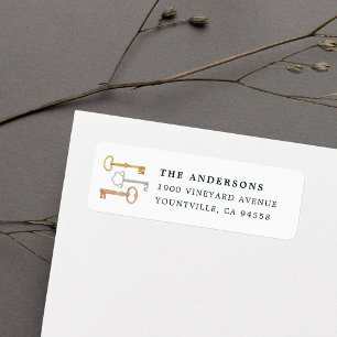 Vintage Keys Return Address Label