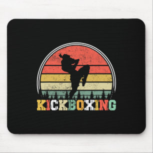 Vintage Kickboxer Fighter Kickboxing Mma Martial A Mouse Pad